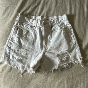 Denim distressed shorts